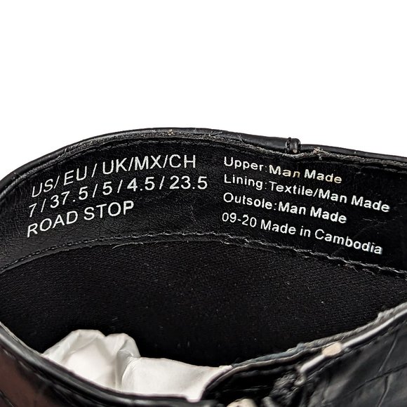 Kenneth Cole Women Road Stop Black Vegan Leather office Dressy Round Boots sz 7 - Picture 6 of 12